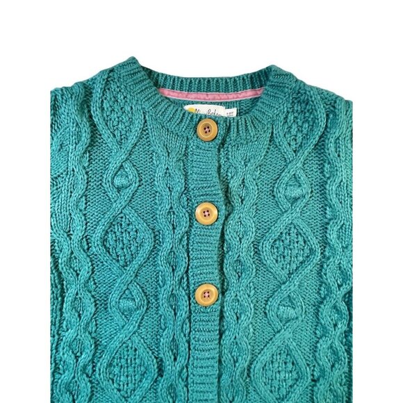 Mini Boden Girl's Brook Blue Cable Cardigan SIZE-9-10Y - Picture 7 of 9